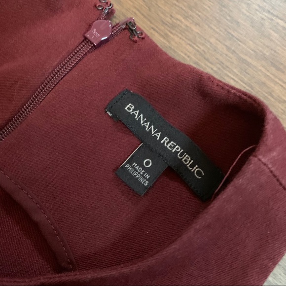 Banana republic midis dress slight slit burgundy - Picture 8 of 11